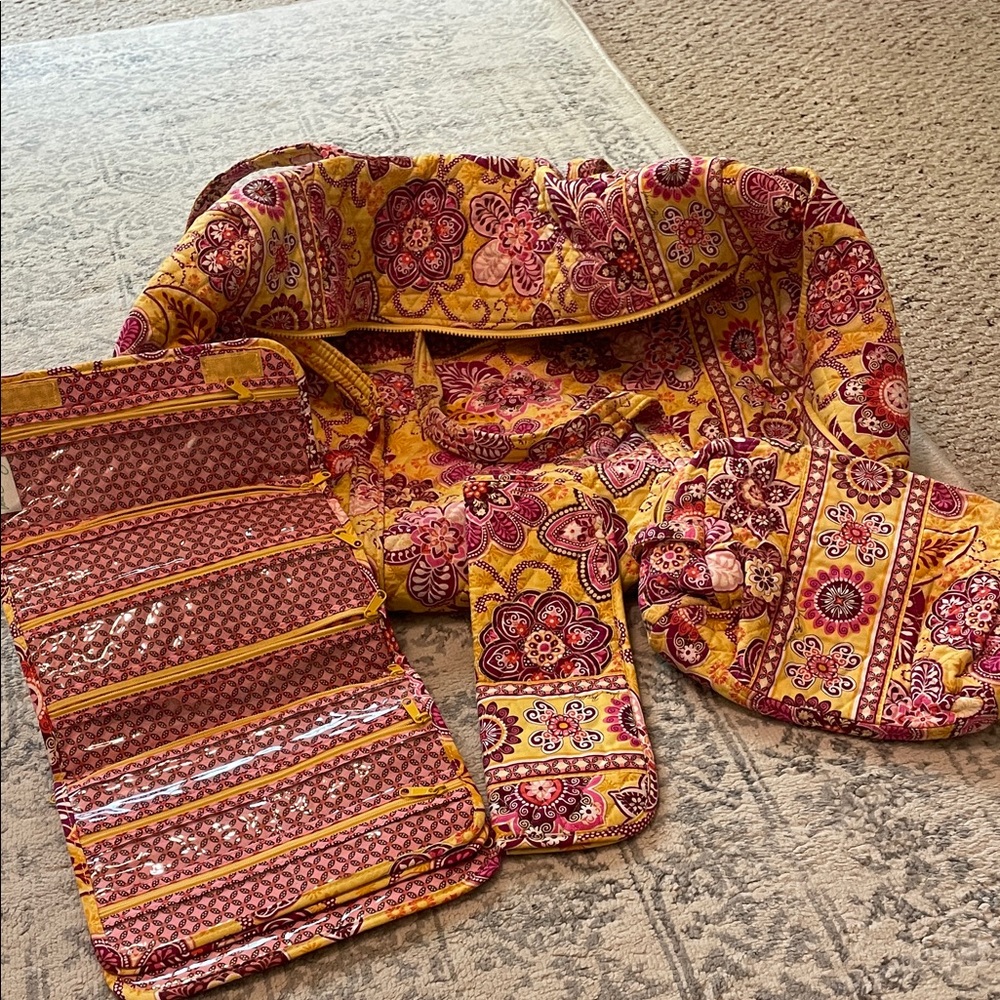 Vera Bradley Floral Travel Bag - Yellow and Pink